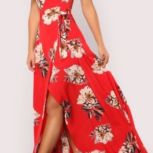 Red Floral Maxi Dress